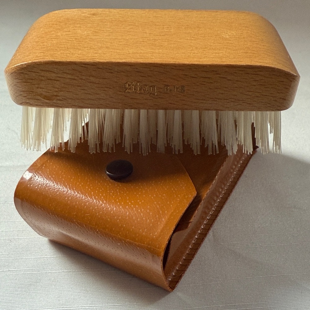 Premium Tan Shoe Brush with Case